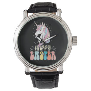 Glad påsk Unicorn Bunny Rabbit Eggs Armbandsur