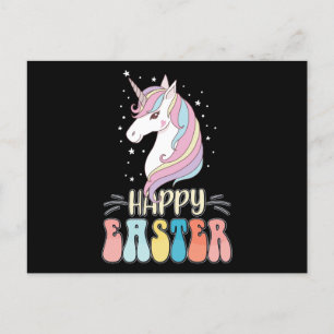 Glad påsk Unicorn Bunny Rabbit Eggs Vykort