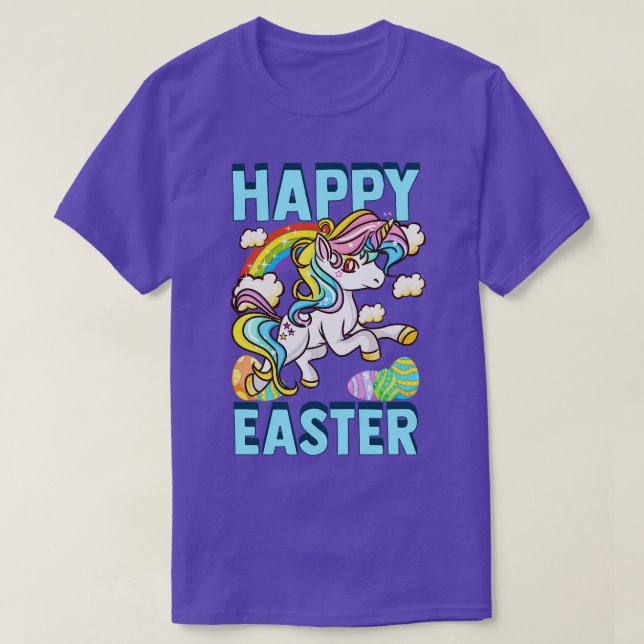 Glad påsk Unicorn Egg Hunt T Shirt (Design framsida)