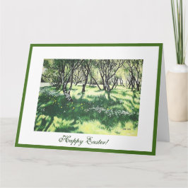 Glad påsk vackra Islandet Reykjavik parkkonst Kort