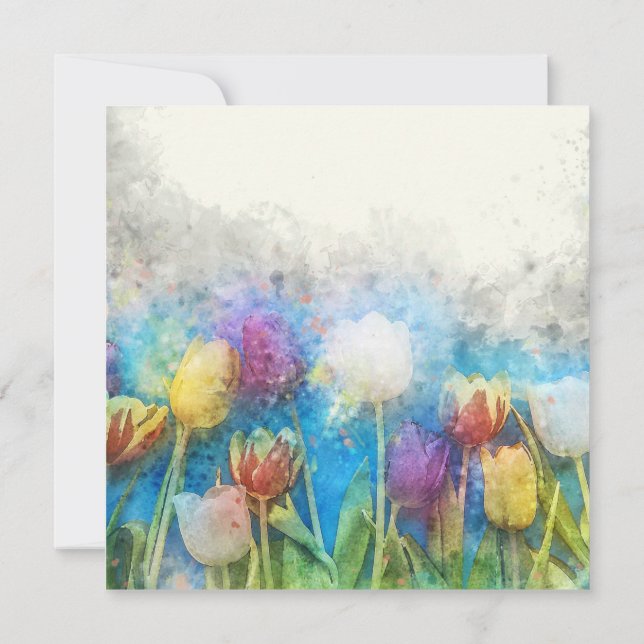 Glad påsk vackra tulpaner kort (Baksida)
