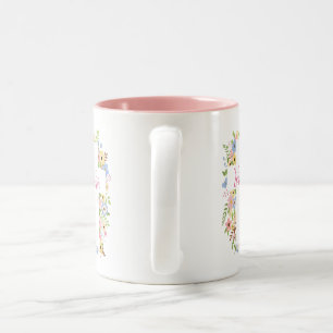 Glad påsk Vår Blommigt Kor Två-Tonad Mugg
