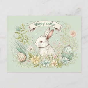 Glad påsk vår blommor illustration vykort