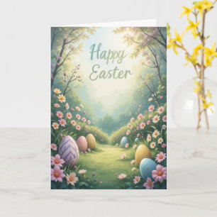 Glad påsk Vår blommor och Eggs Hälsning Kort