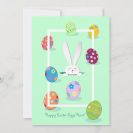 Glad påsk Vår Cute Bunny Påskäggs Hunt Julkort