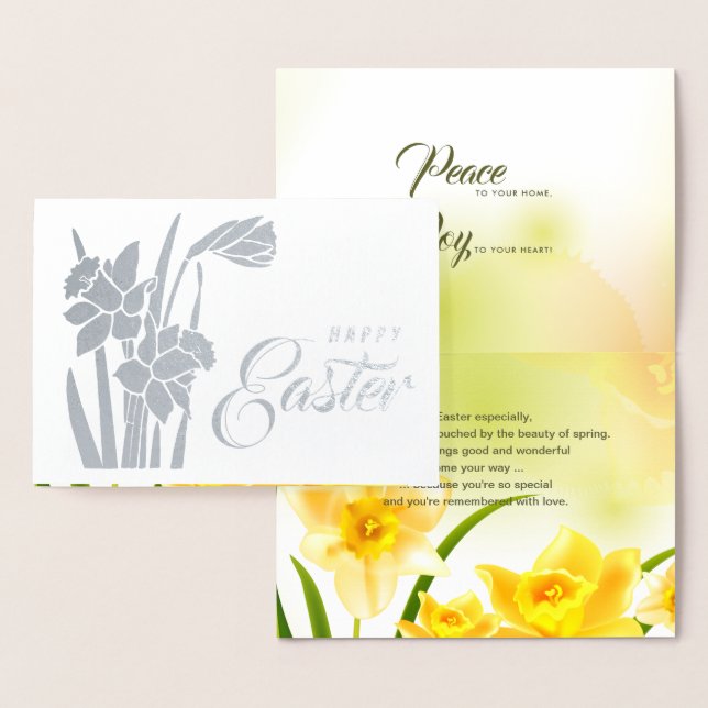 Glad påsk. Vår Daffodils Folierat Kort (Display)