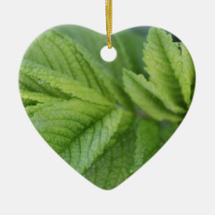 Glad påsk vår grönt löv julgransprydnad keramik