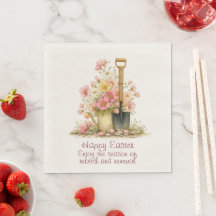 Glad Påsk Vår Rosa och Gula Blommor Spade