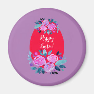 Glad påsk vattendrott, blommigt, rödägg magnet