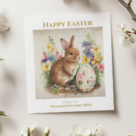 Glad påsk Vintage Bunny Rabbit Personlig Julkort