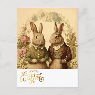 Glad påsk Vintage Bunny Vykort