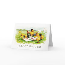 Glad påsk. Vintage Chick Påsk Greeting Cards