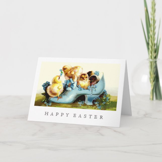 Glad påsk. Vintage Chick Påsk Helgkort (Framsida)