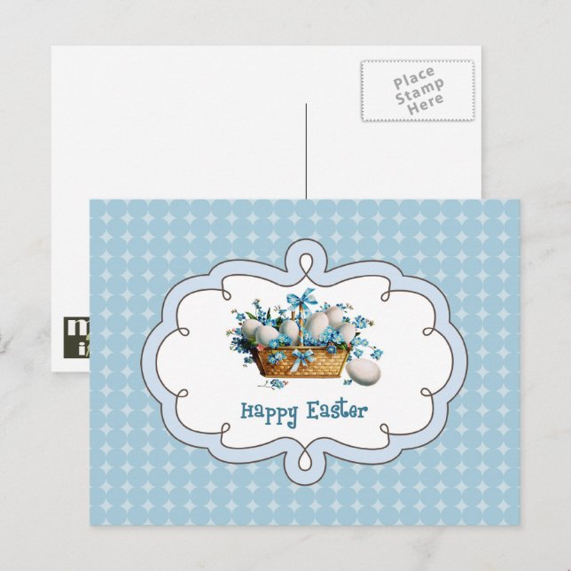 Glad påsk. Vintage Design Påsk Helg Vykort (Fram/baksida)