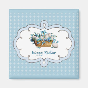 Glad påsk. Vintage Egg Basket Gift Magnet