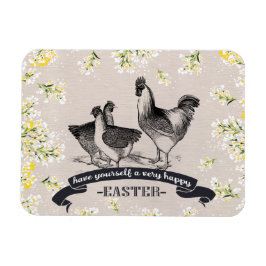 Glad påsk. Vintage Tupp & Hens Gift Magnet