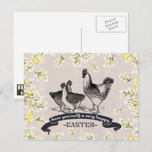 Glad påsk. Vintage Tupp & Hens Påsk Helg Vykort
