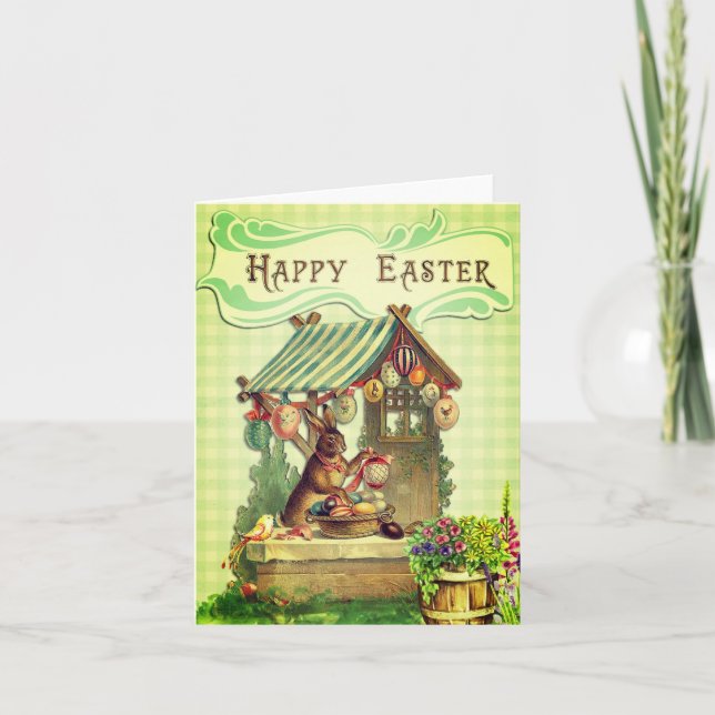 Glad påsk vintagebild av påskkort kort (Framsida)