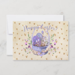 Glad påsk Watercolor Egg Basket Hearts