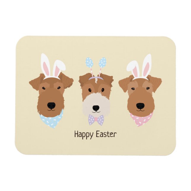 Glad påsk Welsh Terrier Hundar Magnet (Horisontell)