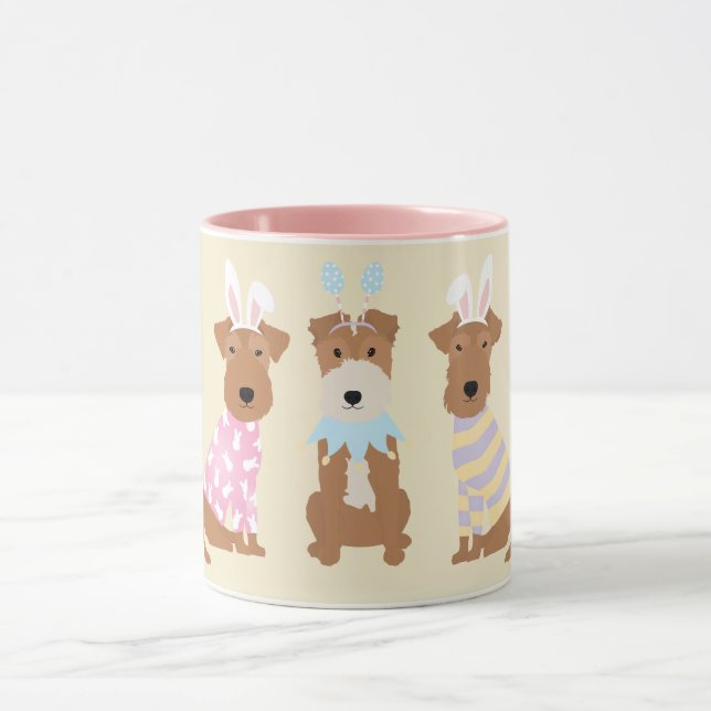 Glad påsk Welsh Terrier Hundar Mugg (Center)