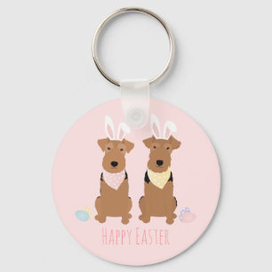 Glad påsk Welsh Terriers Hundar Bunny Öron Nyckelring