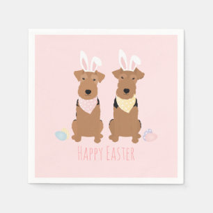 Glad påsk Welsh Terriers Hundar Bunny Öron Pappersservett
