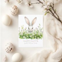 Glad påsk White Bunny Blommigt Personlig