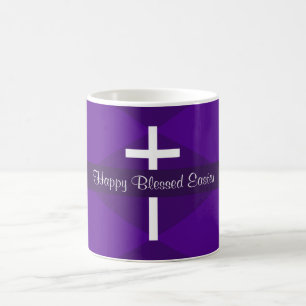 Glad påsk White Kor Lila Christian Kaffemugg