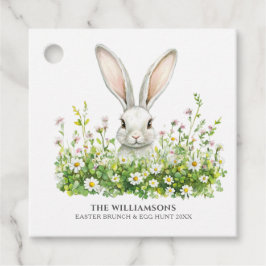 Glad påsk White Rabbit Blommigt Personlig Gåvor Etiketter
