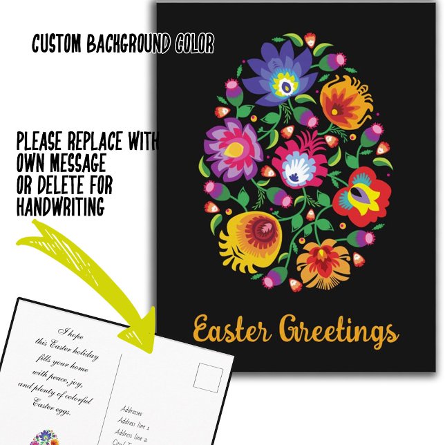  🥚🐰🥚Glad påsk (Wycinanki)  anpassningsbar  Vykort (Skapare uppladdad)