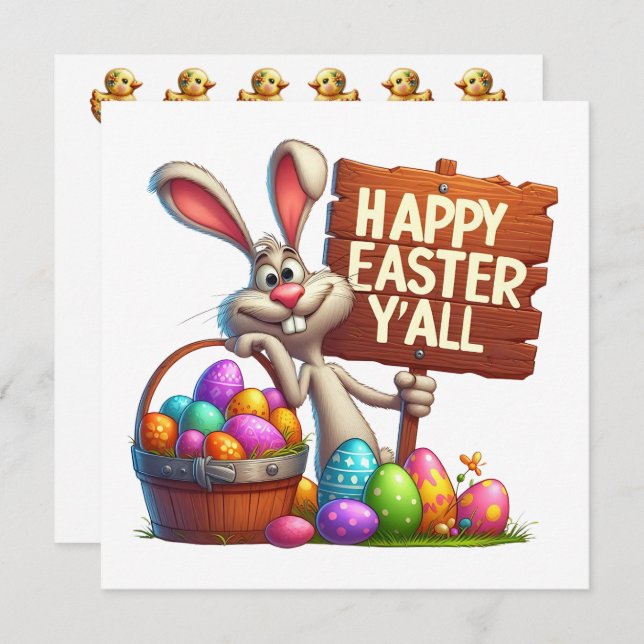 Glad påsk Y'All Inbjudningar (Fram/baksida)