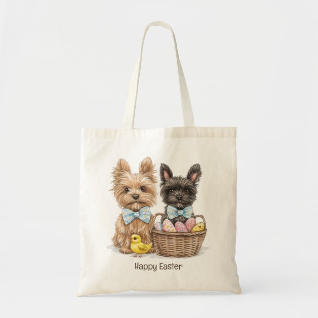 Glad påsk Yorkshire Terrier Hundar Tygkasse (Framsidan)