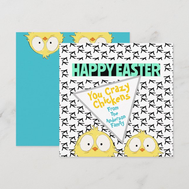 "Glad påsk You Crazy Chickens" | PÅSK Julkort (Fram/baksida)