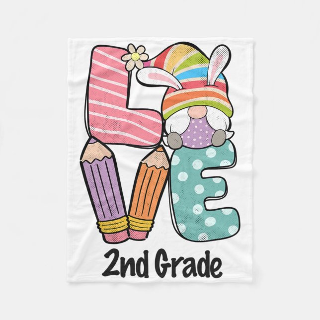 Glad påskdag 2:a klassens trupp kärlek lärare Gnom Fleecefilt (Framsidan)