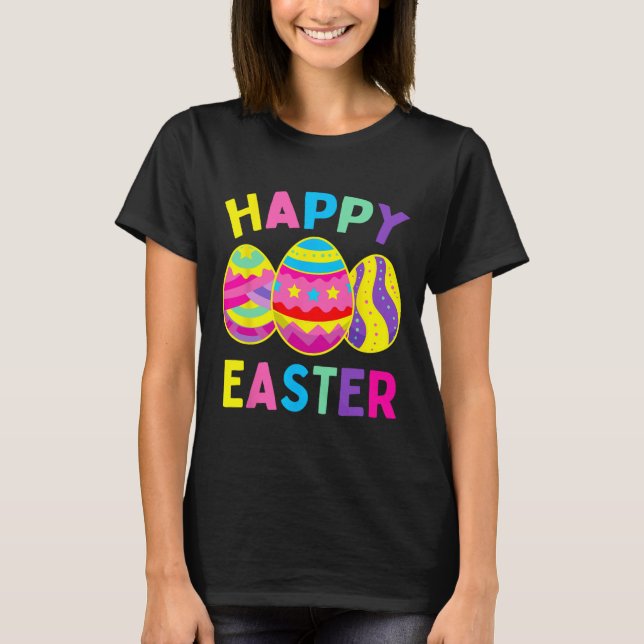 Glad påskdag Äggsökning Påskharen  T Shirt (Framsida)