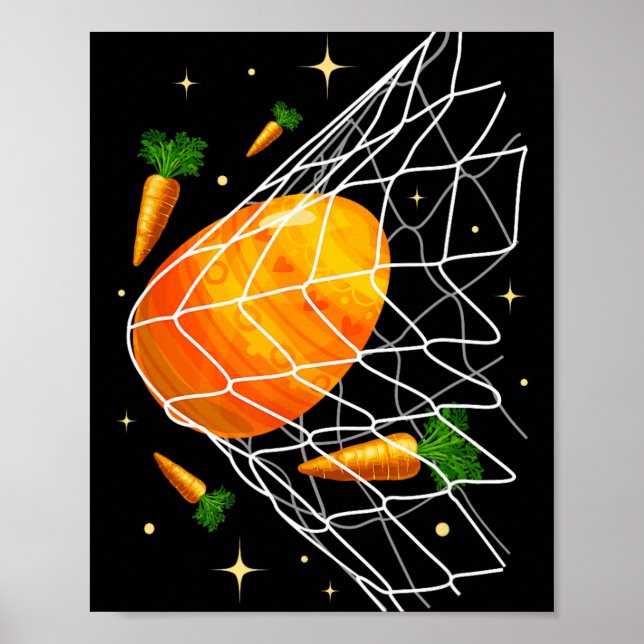 Glad påskdag fotboll påskägg i nät barn pojkar poster (Framsidan)