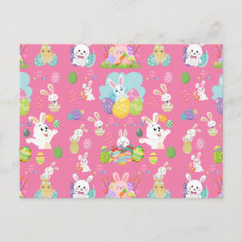 Glad påskdag - Mönster Rolig Kanin Och Ägg Helg Vykort