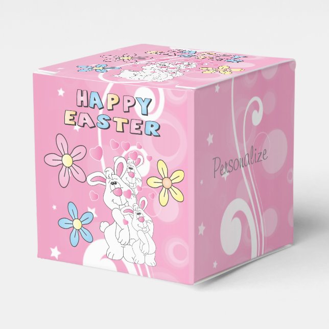 Glad Påskhar Fun Favor Box Presentaskar (Framsidan Sidan)