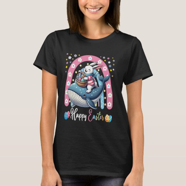 Glad Påskhare Ridande Val Pojkar Flickor Barn T Shirt (Framsida)