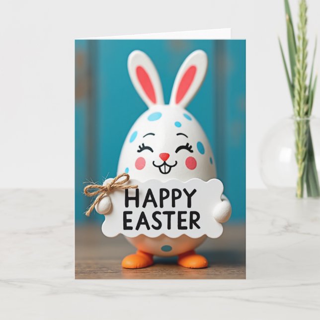 Glad Påskharen Bunny Kort (Framsida)