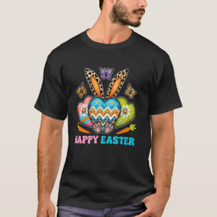 Glad Påskharen Hjärta Leopardtryck T Shirt