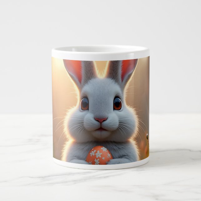 Glad Påskharen i vårens magi Jumbo Mugg (Framsidan)