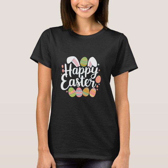 Glad Påskharen Kanin Ägg Högtid  T Shirt (Framsida)