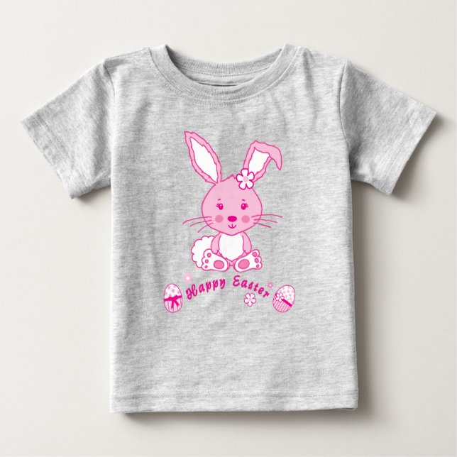 Glad påskharen kanin ägg t-shirt (Framsida)
