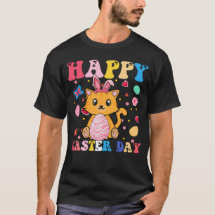 Glad Påskharen Katt Påskdagen Groovy T Shirt