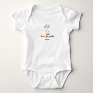 Glad Påskharen med Morot - Färgglada Baby Bodysuit T Shirt