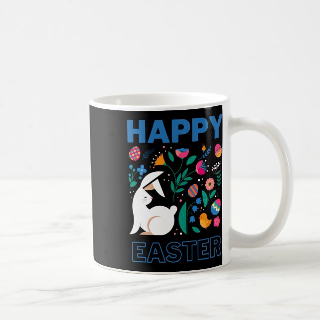 Glad Påskharen Med Östeuropeisk Folklig Design Kaffemugg (Höger)