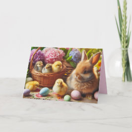 Glad Påskharen och Ägg Barn Semesterkort Helgkort