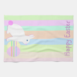 Glad påskharen och ägg kökshandduk
